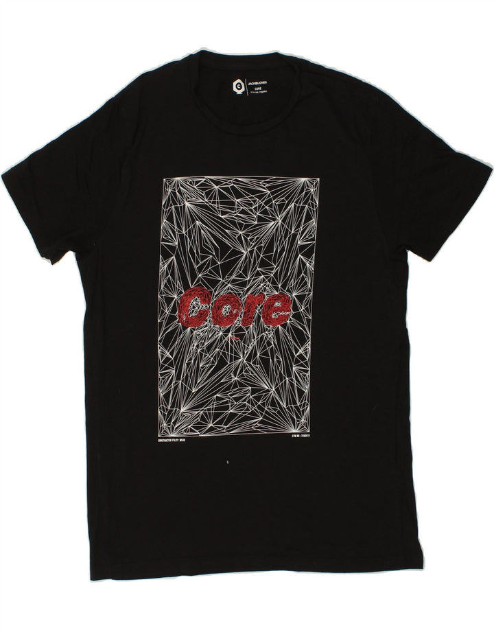 JACK & JONES Mens Graphic T-Shirt Top Medium Black Cotton Vintage Jack & Jones and Second-Hand Jack & Jones from Messina Hembry 