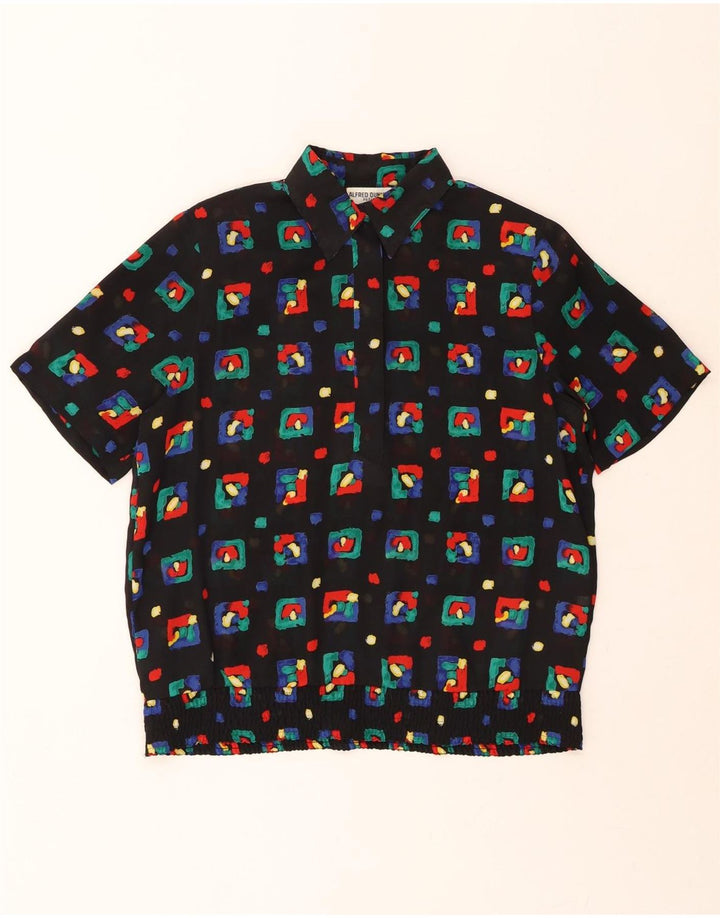 ALFRED DUNNER Womens Abstract Pattern Pullover Shirt US 8 Medium Black Vintage Alfred Dunner and Second-Hand Alfred Dunner from Messina Hembry 