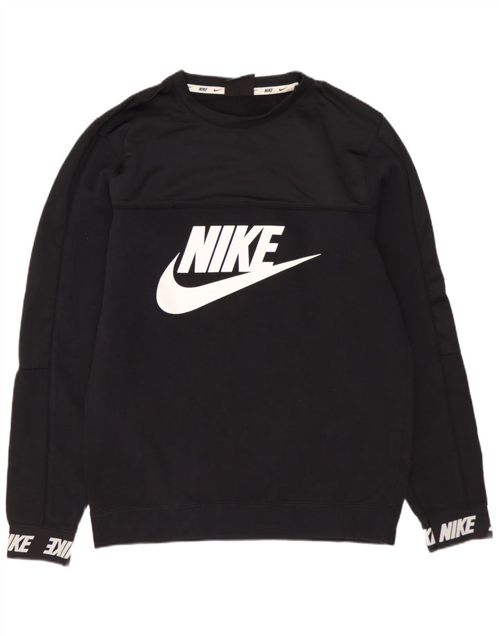 NIKE Sweat-shirt graphique pour hommes Petit coton noir