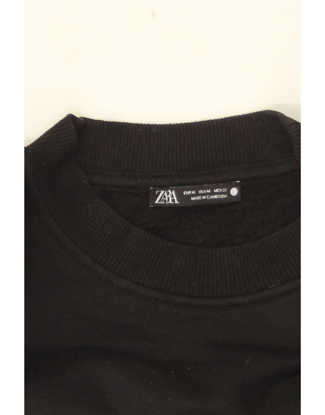 Zara Womens Crop Sweatshirt Jumper UK 14 Medium Black