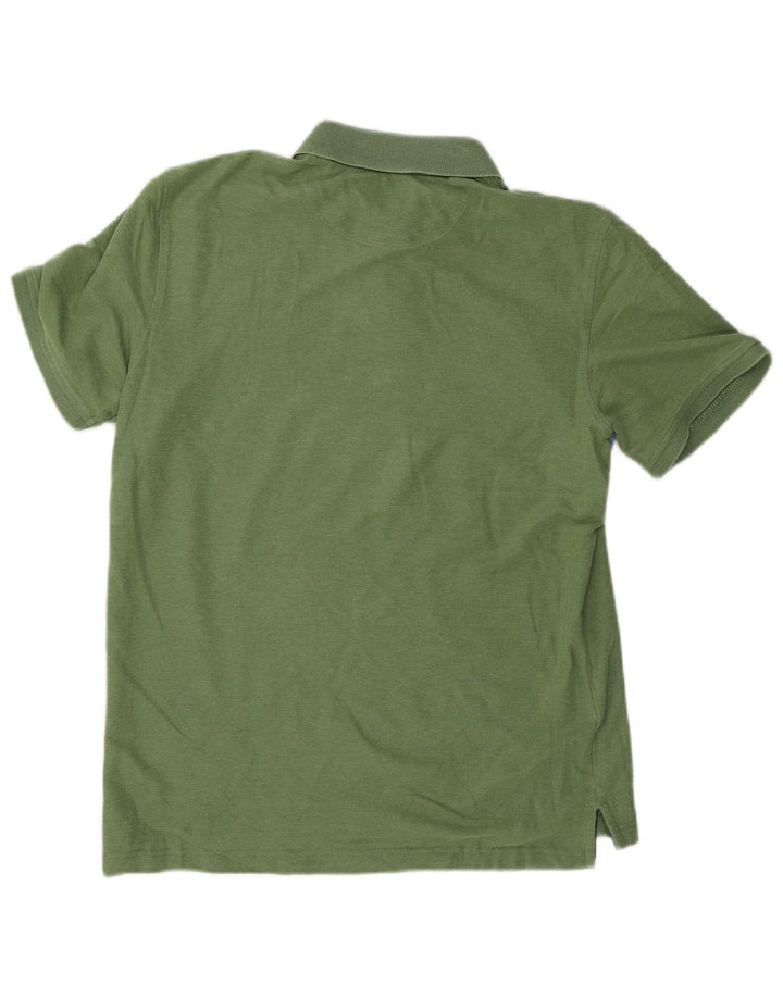 IZOD Mens Polo Shirt Medium Green Colourblock Cotton