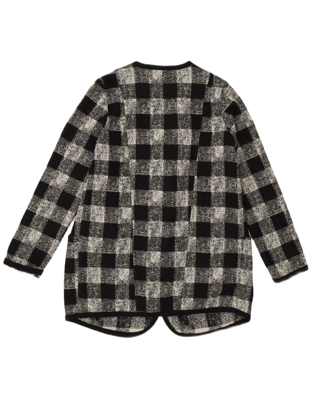 Sisley Womens Oversized Blazer Jacket UK 6 XS Black Gingham Acrylic