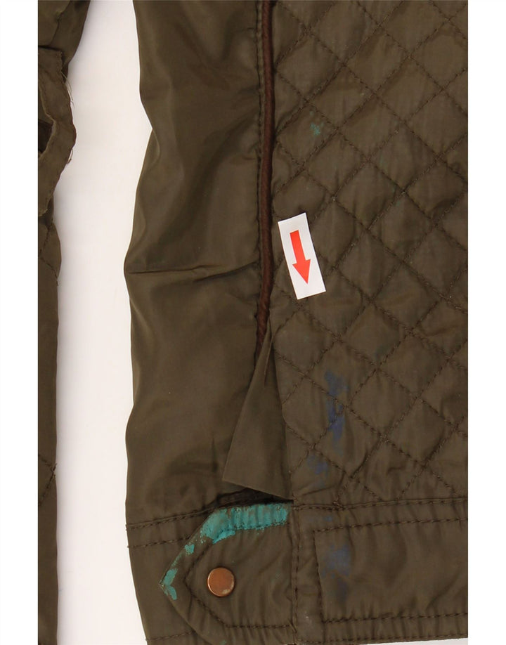 Zara Womens Military Quilted Jacket UK 16 Large Khaki