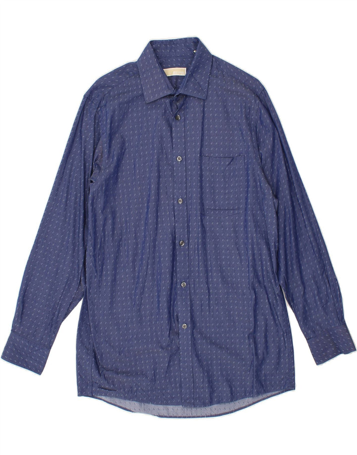 MICHAEL KORS Mens Shirt Size 15 1/2 Medium Navy Blue Spotted Vintage Michael Kors and Second-Hand Michael Kors from Messina Hembry 