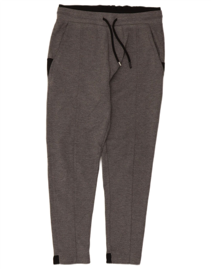 Zara Mens Crop Tracksuit Trousers Small Grey Colourblock Polyester