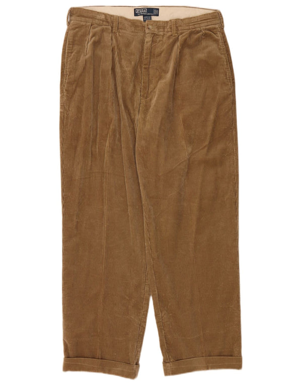Polo Ralph Lauren Pantaloni da uomo in velluto a coste con peghette Andrew W35 L31 Cotone beige