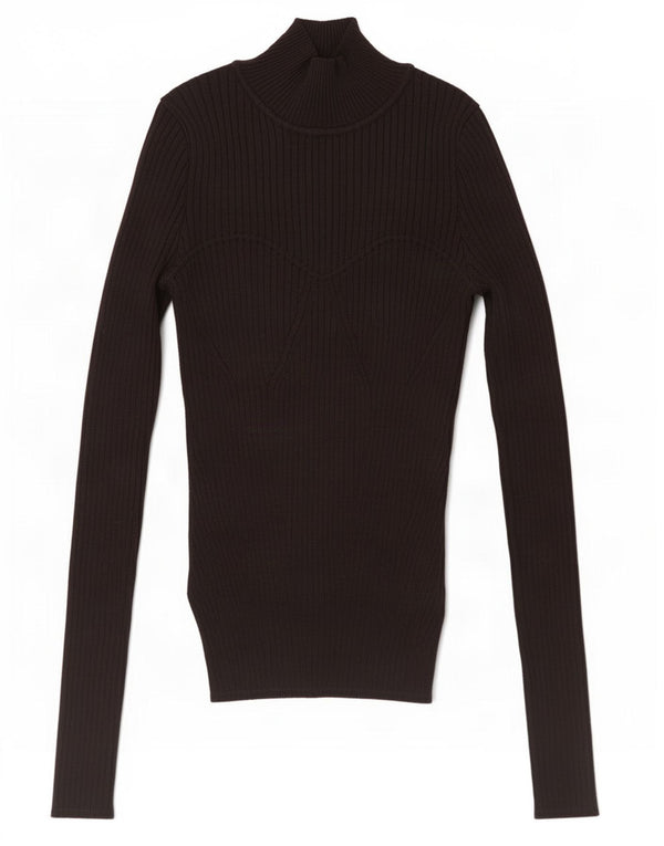Zara Womens Crop Top Manga Longa Reino Unido 8 Pequena Viscose Preta