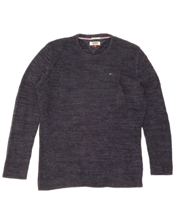 Tommy Hilfiger Mens Crew Neck Jumper Sweater Medium Navy Blue Flecked