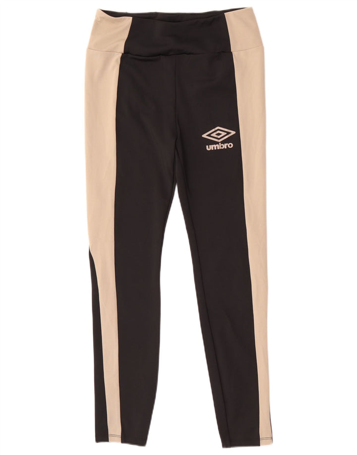 Umbro Leggings Femme UK 42 Polyester Colorblock Noir Moyen