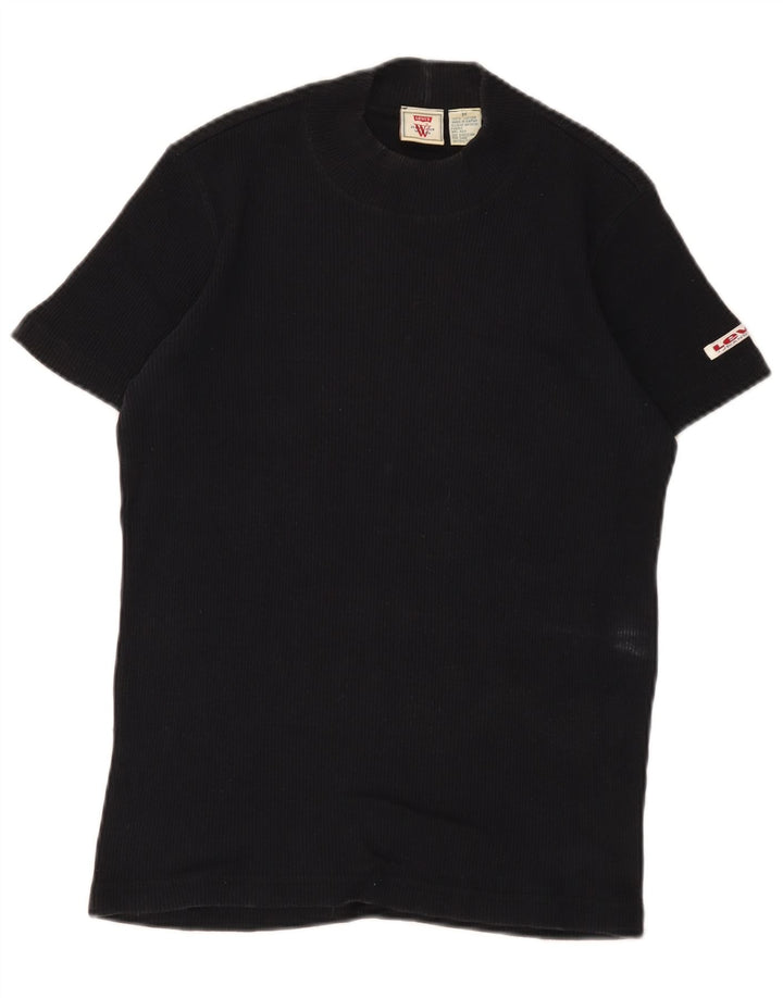 Levi's Womens T-Shirt Top UK 12 Medium Black Cotton