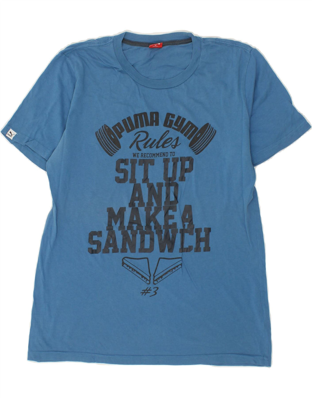PUMA Mens Graphic T-Shirt Top Medium Blue Cotton Vintage Puma and Second-Hand Puma from Messina Hembry 