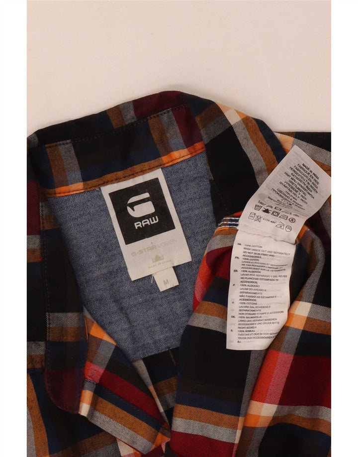 Camisa masculina de flanela G-Star média de algodão xadrez multicolorido