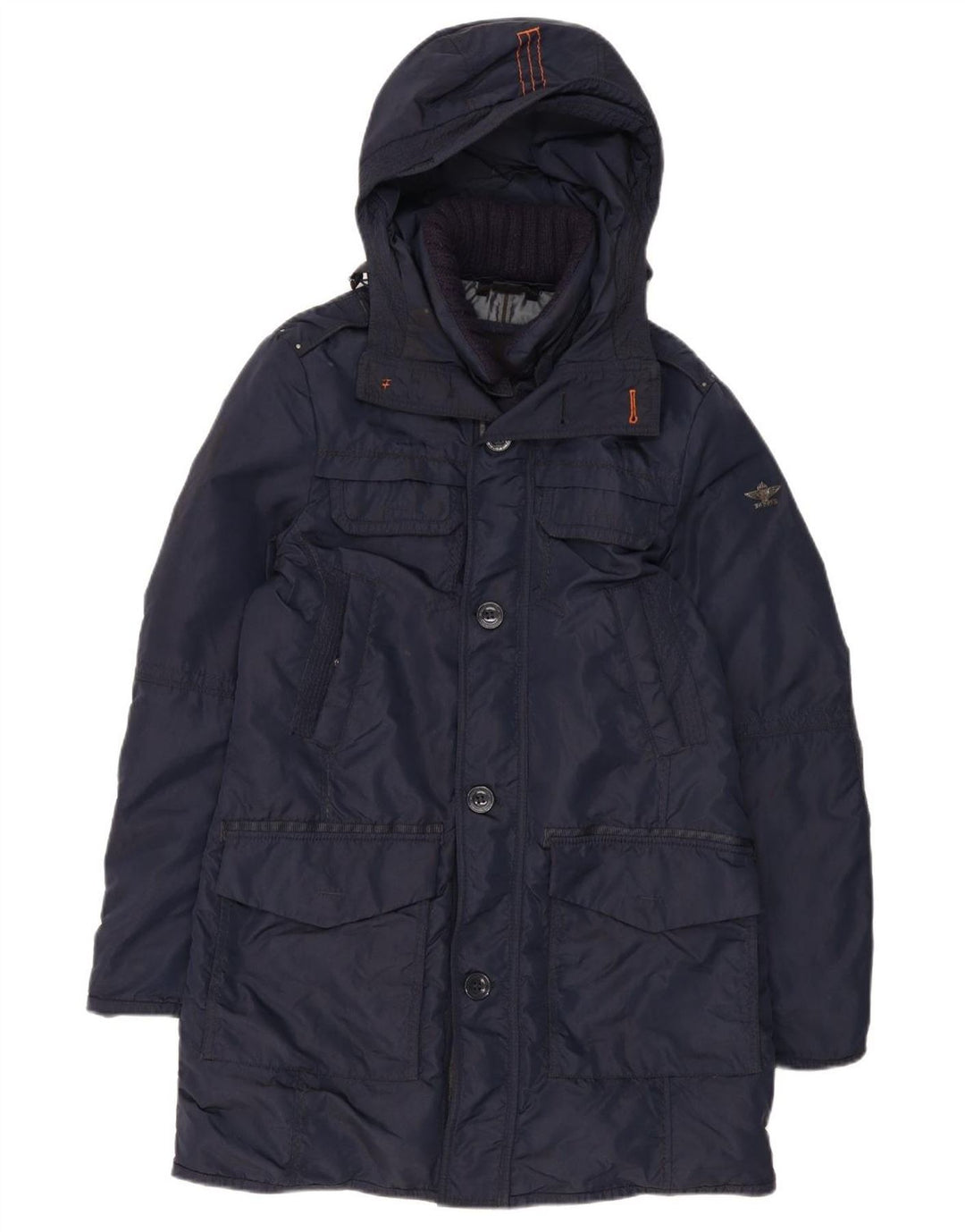 Dekker Herre Hooded Polstret Frakke UK 36 Small Navy Blue Polyamide