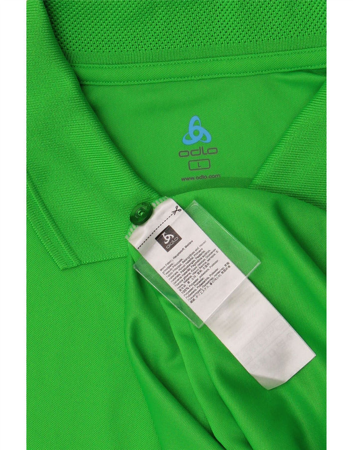 ODLO Mens Polo Shirt Large Green Polyester Vintage Odlo and Second-Hand Odlo from Messina Hembry 