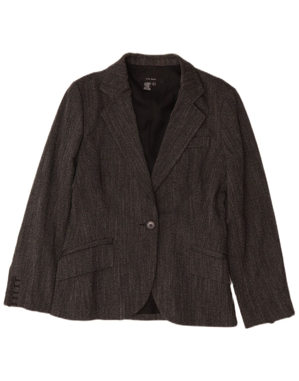 Zara Veste Blazer 1 Bouton Femme UK 12 Gris Moyen Polyester