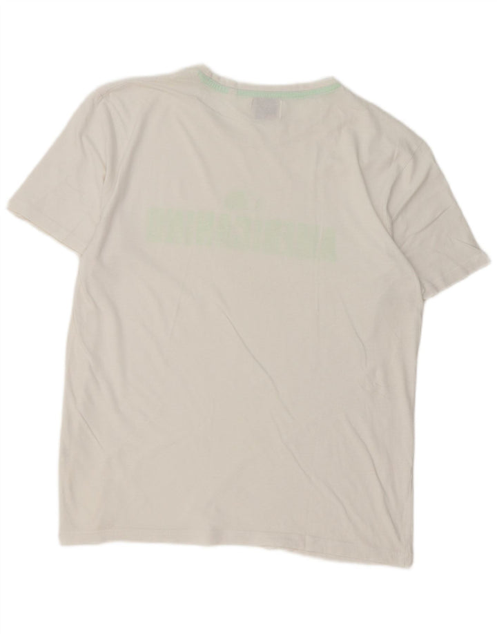 Americanino Mens Regular Graphic T-Shirt Top Medium White Cotton