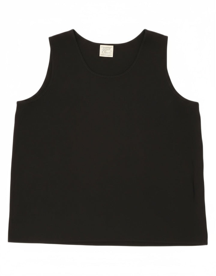 ST. BERNARD Womens Sleeveless Blouse Top UK 20 2XL Black Polyester