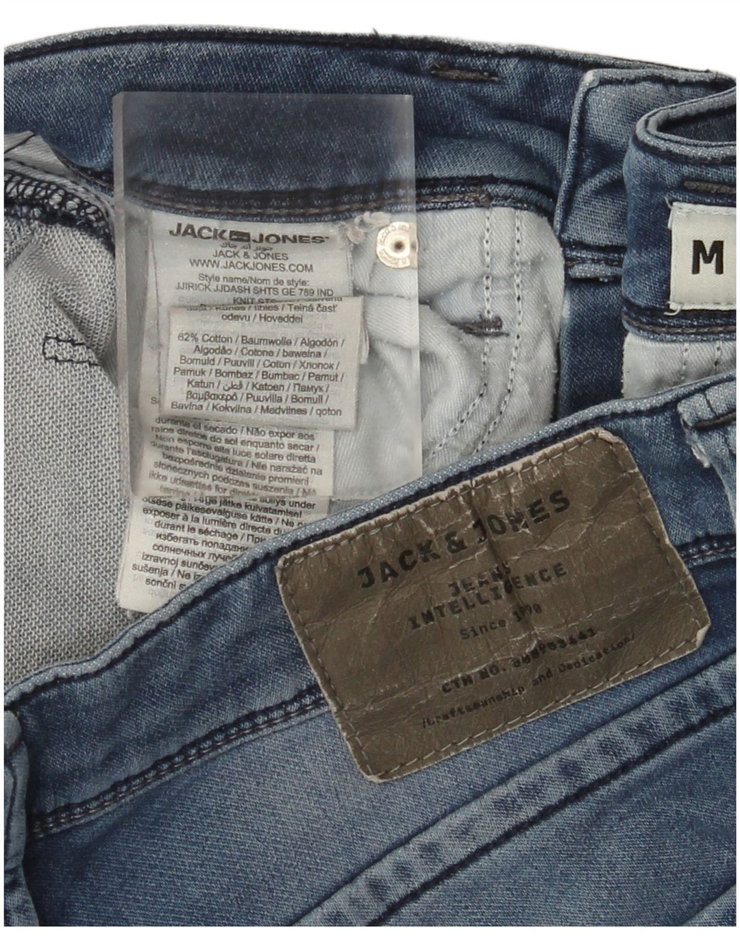 Jack & Jones Mens Denim Shorts Medium W30 Blue Cotton
