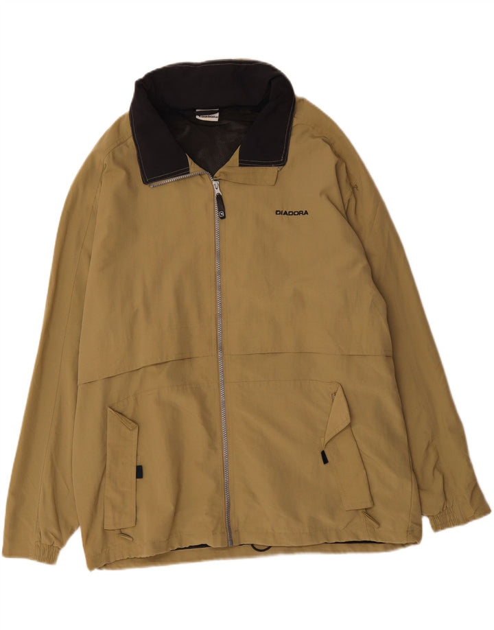 DIADORA Mens Rain Jacket UK 38 Medium Khaki Polyamide Vintage Diadora and Second-Hand Diadora from Messina Hembry 