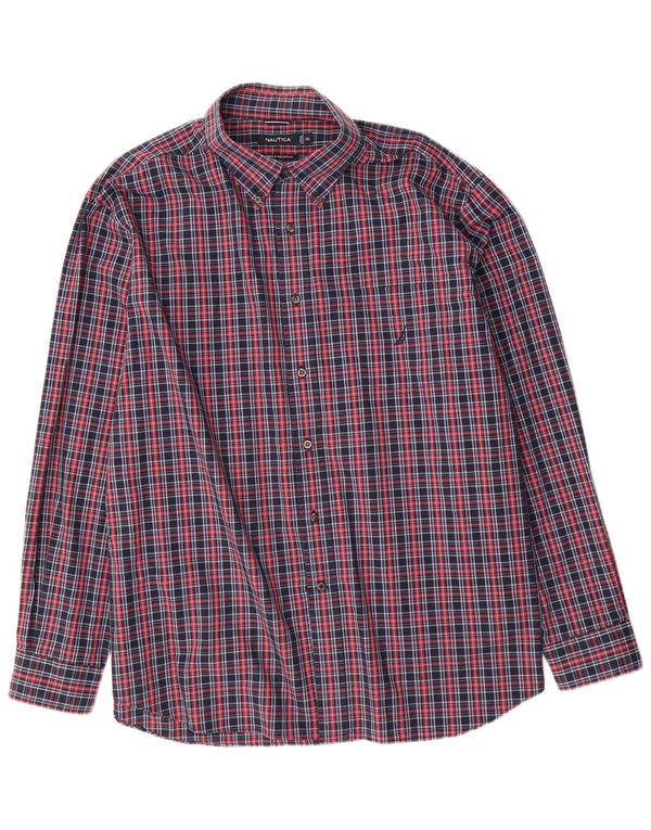 Nautica Chemise Homme 2XL Bleu Marine à Carreaux Coton
