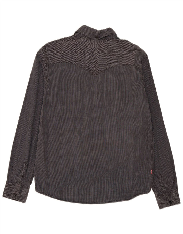 Cămașă Levi's Standard Fit pentru bărbați, bumbac cu carouri, gri mediu