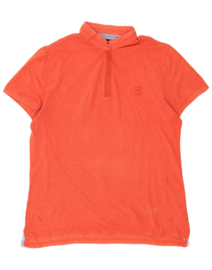 Massimo Dutti Herren Poloshirt Mittelorange Baumwolle