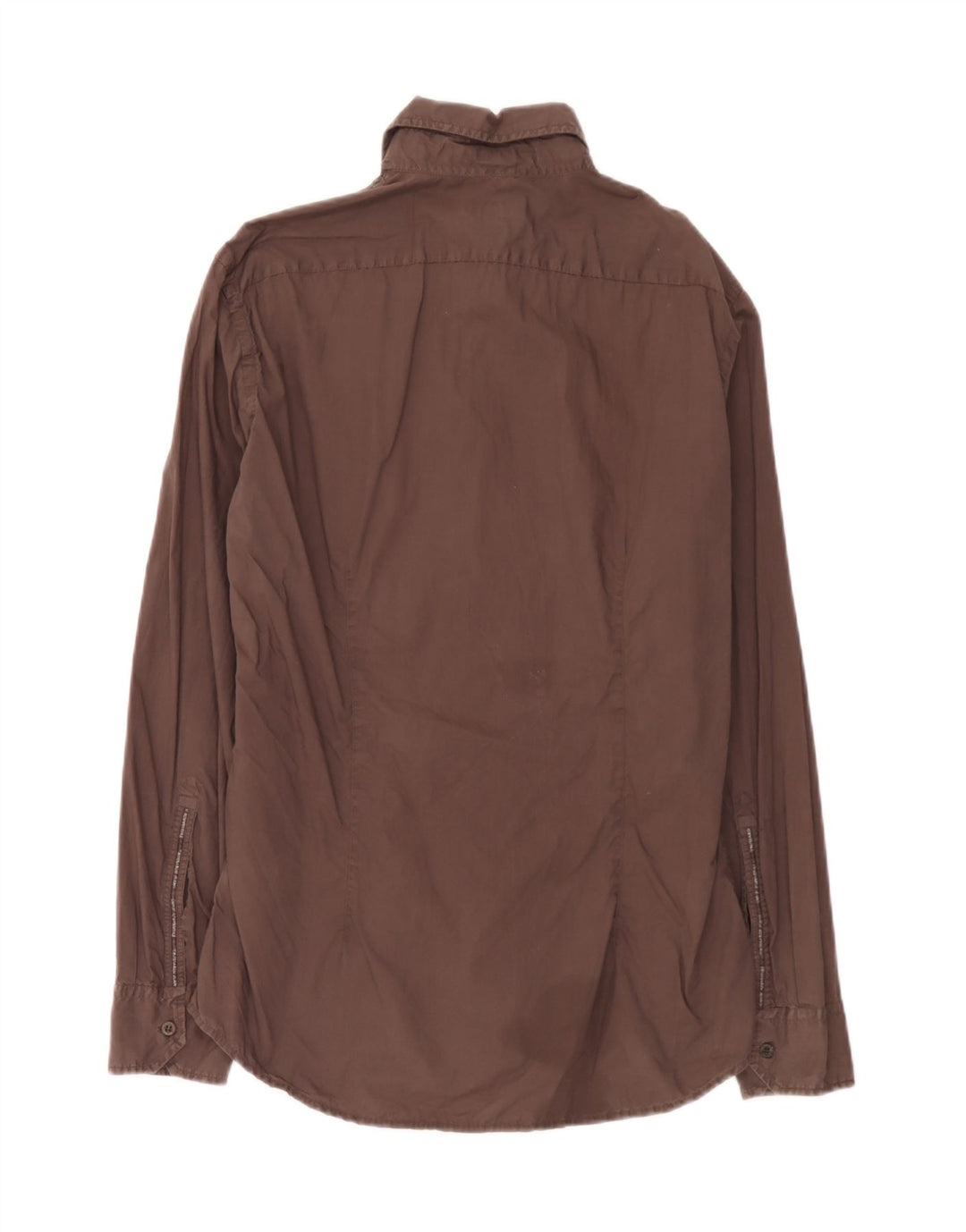 Trussardi Jeans Mens Shirt Large Brown Cotton