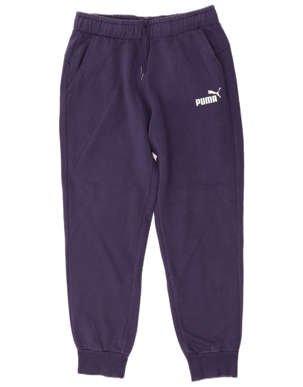 Puma Mens Tracksuit Trousers Joggers Medium Navy Blue Cotton