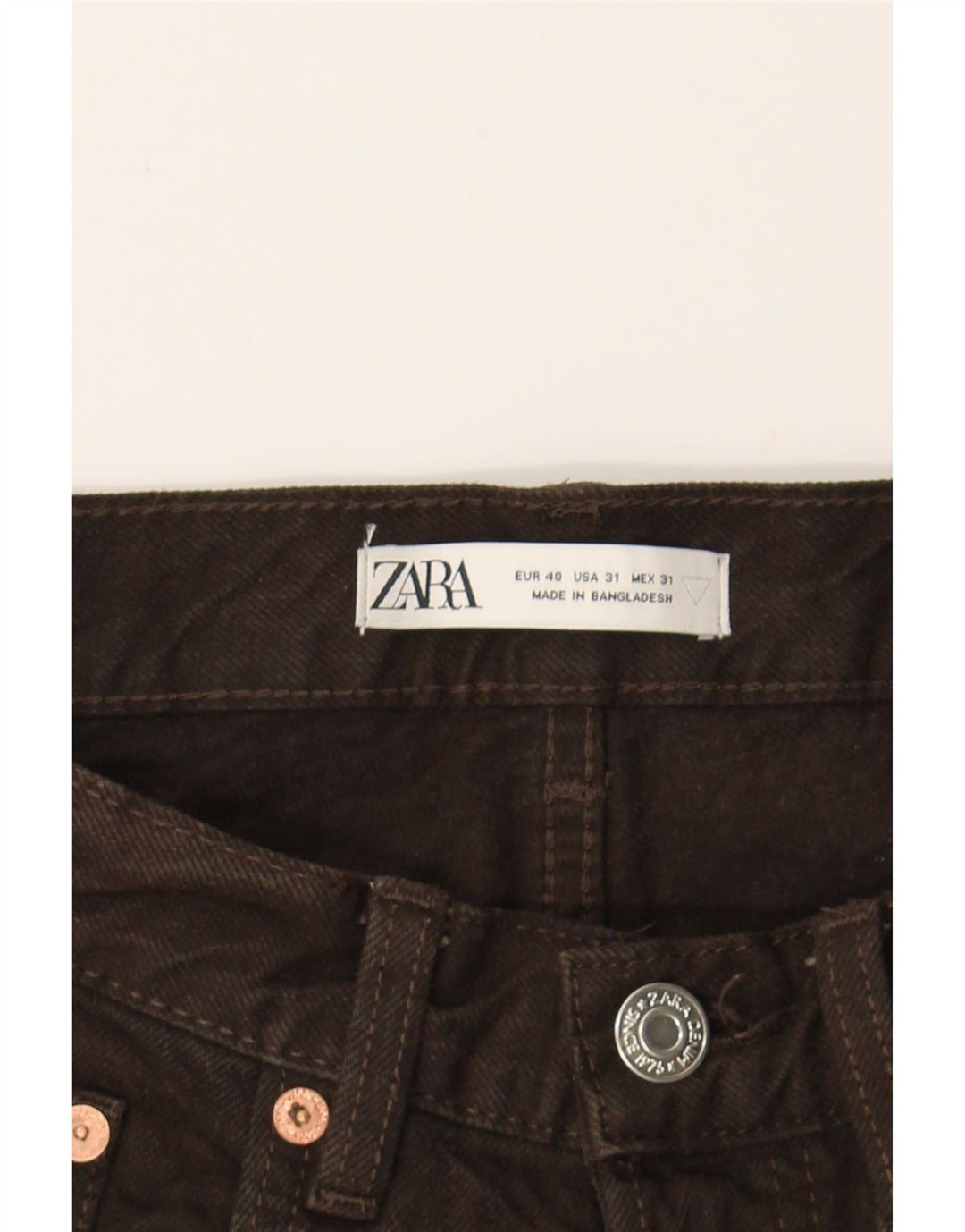 ZARA Mens Slim Cropped Trousers W31 L25 Brown Cotton Vintage Zara and Second-Hand Zara from Messina Hembry 
