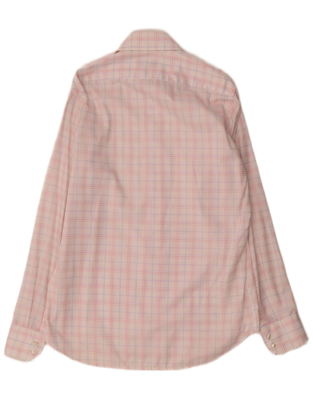 Camisa masculina Hugo Boss tamanho 39 15 1/2 algodão xadrez médio multicolorido