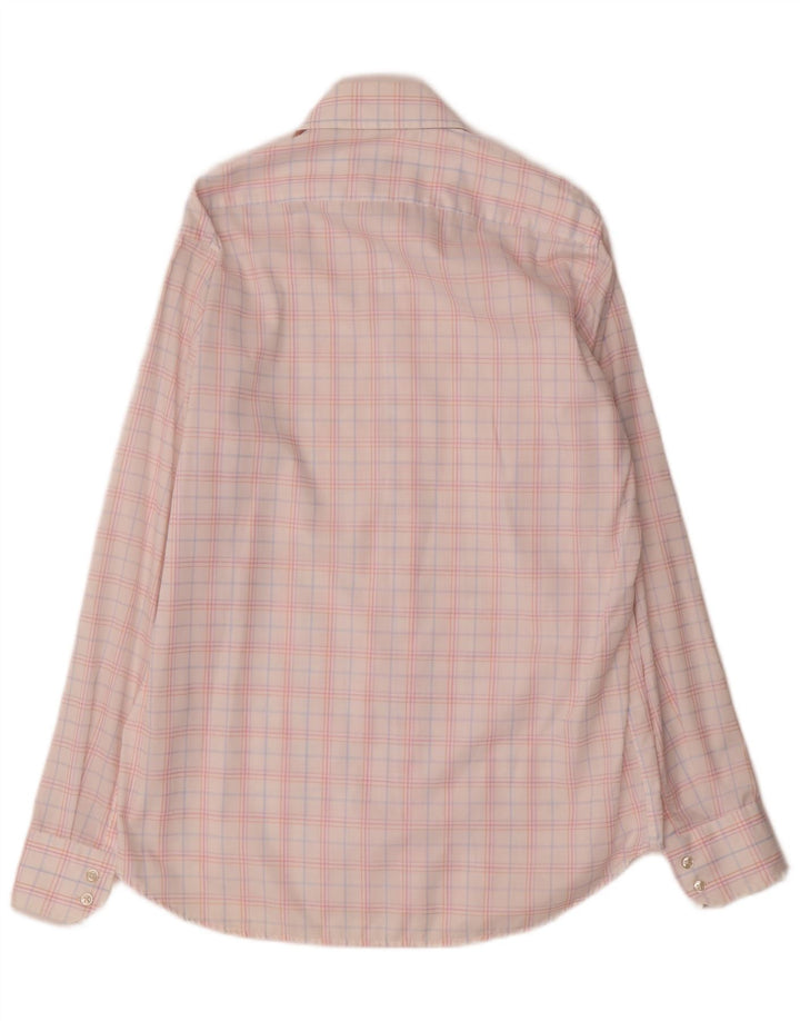 Camisa masculina Hugo Boss tamanho 39 15 1/2 algodão xadrez médio multicolorido