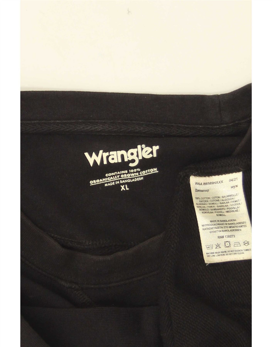 Wrangler Mens Sweatshirt Jumper XL Black Cotton