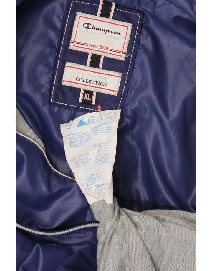 CHAMPION Womens Hooded Rain Jacket UK 18 XL Navy Blue Polyester