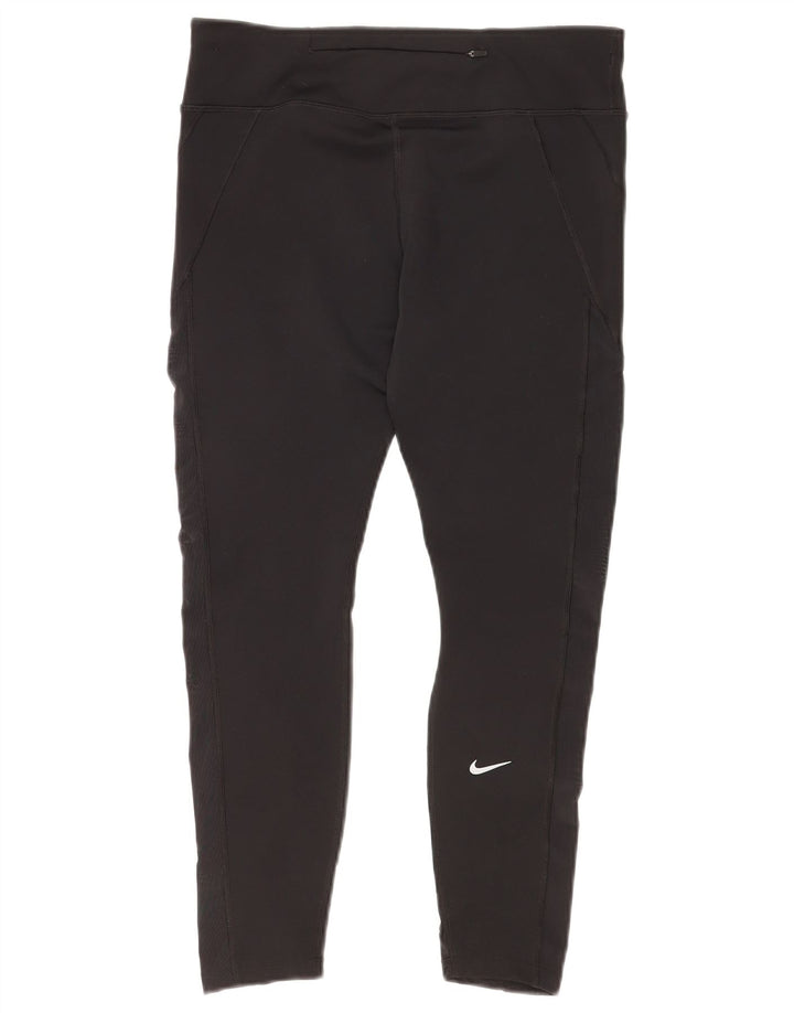 Nike Damen Dri Fit Leggings, groß, aus schwarzem Polyester