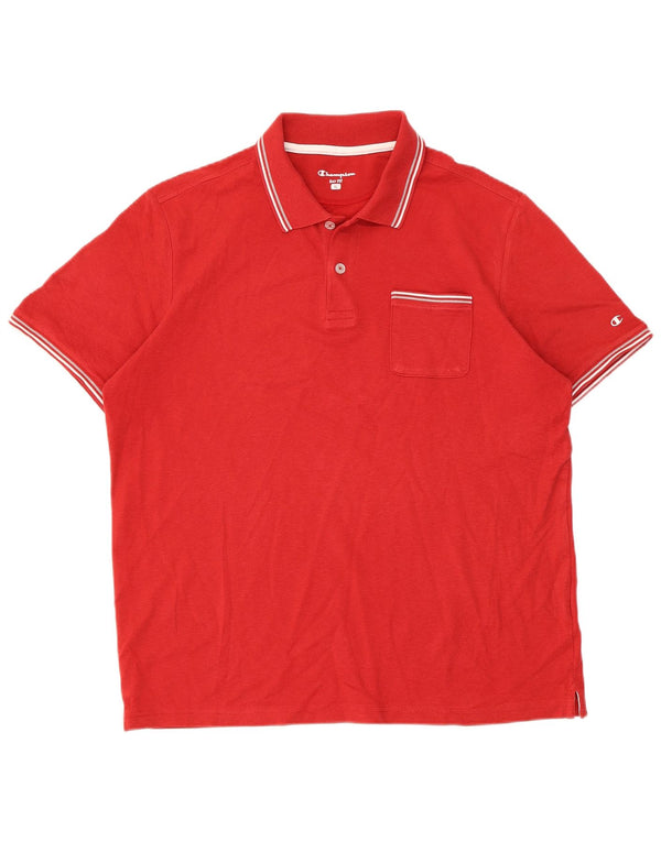 Champion Mens Easy Fit Polo Shirt XL Red Striped