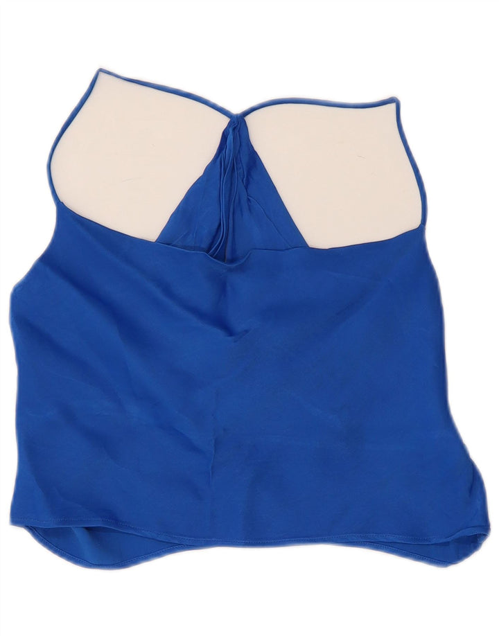 Zara Womens Crop Halter Top UK 8 Small Blue Viscose