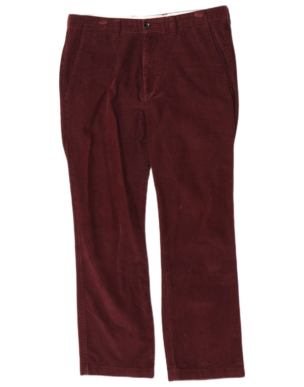Dockers Gerade Cordhose für Herren, W34, L29, Burgunderrot, Baumwolle