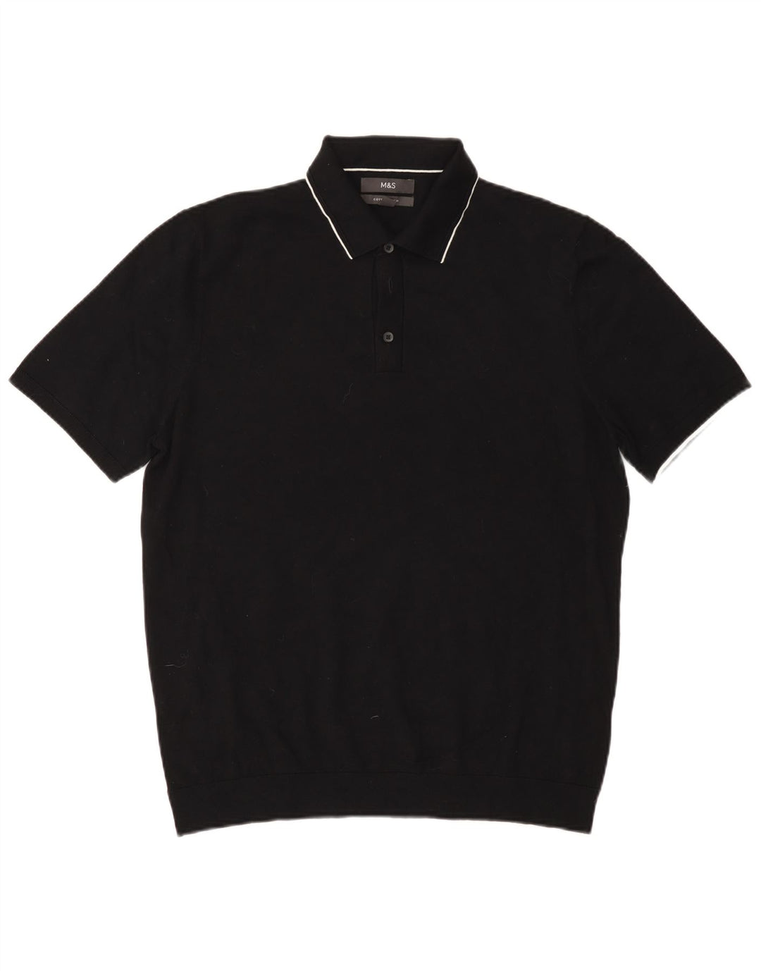 Marks & Spencer Mens Polo Shirt Large Black Cotton