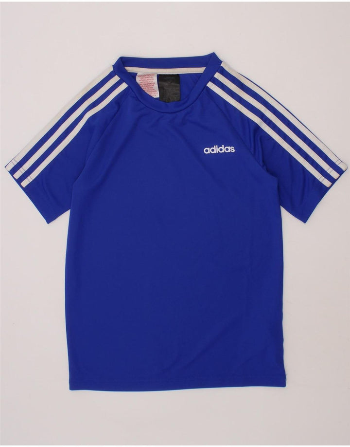 ADIDAS Boys Climalite T-Shirt Top 9-10 Years Blue Polyester Vintage Adidas and Second-Hand Adidas from Messina Hembry 