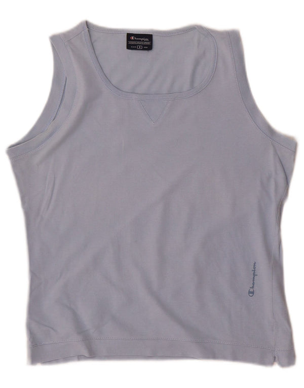 Champion Débardeur court pour femme UK 10 Petit Bleu Coton