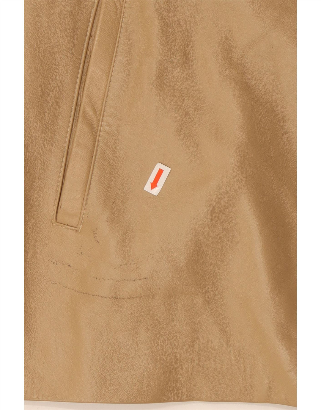 Vintage Womens Leather Jacket UK 16 Large Beige