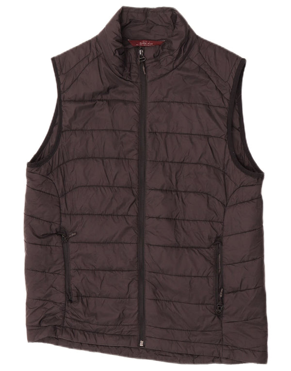 Zara Herren Wattierte Weste UK 40 Large Schwarz