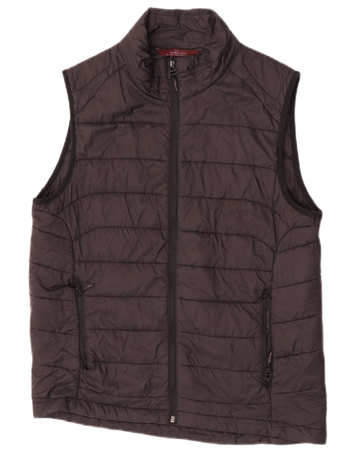 Zara Mens Padded Gilet UK 40 Large Black