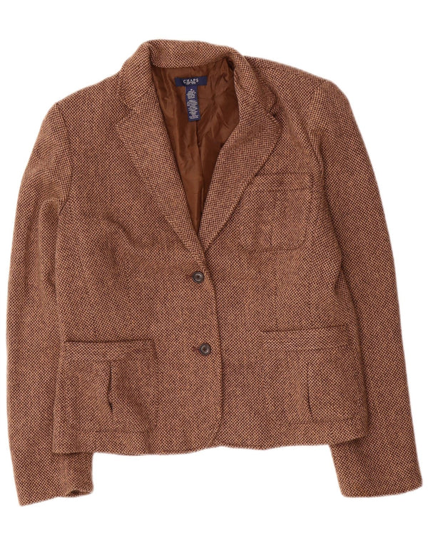 Chaps Womens 2 Button Blazer Jacket US 16 2XL Brown Viscose