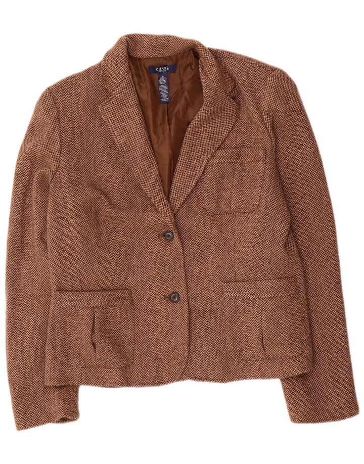 Jaqueta Blazer Feminina Chaps com 2 Botões EUA 16 2XL Viscose Marrom