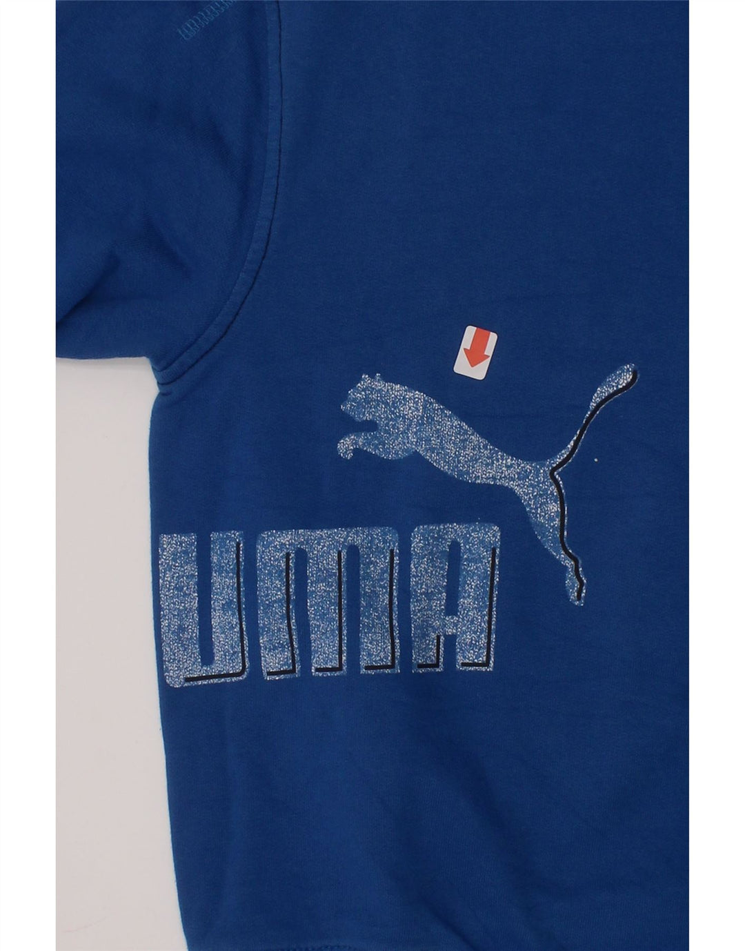 PUMA Boys Graphic Sweatshirt Jumper 7-8 Years Small Blue Cotton Vintage Puma and Second-Hand Puma from Messina Hembry 