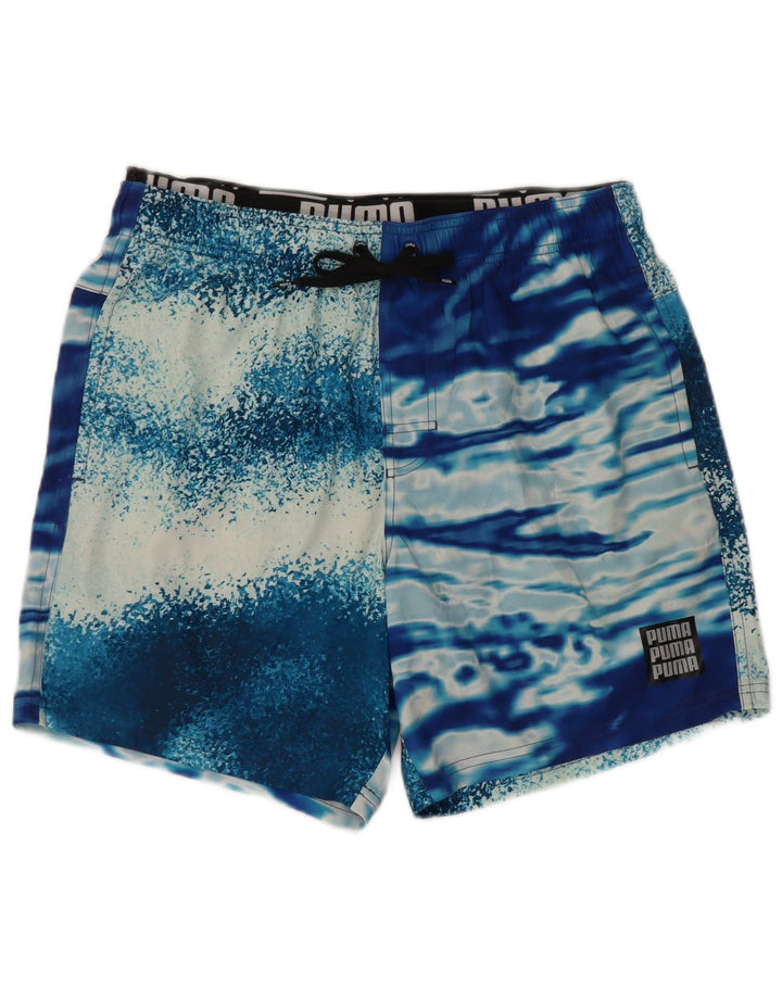 Puma Mens Swimming Shorts Medium Blue Tie Dye Polyester