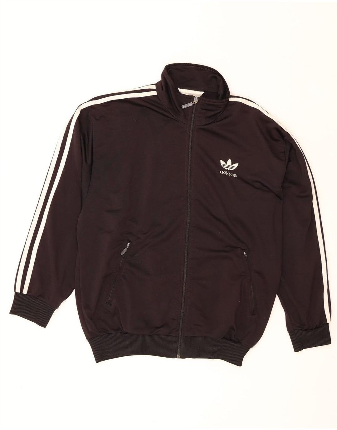 Adidas Mens Tracksuit Top Jacket UK 34/36 Small Black Polyester
