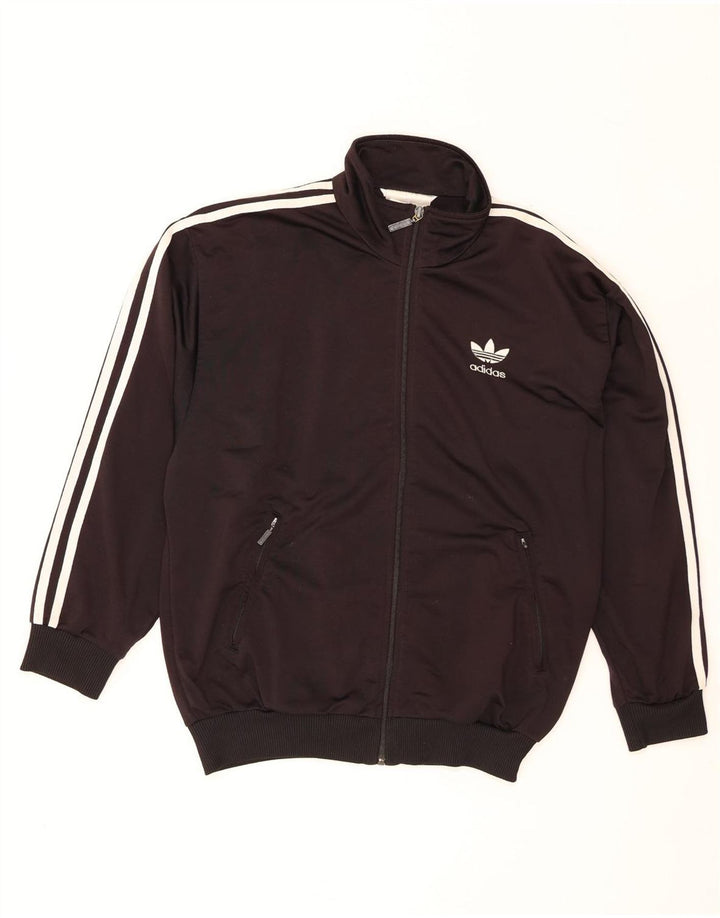 Adidas Mens Tracksuit Top Jacket UK 34/36 Small Black Polyester