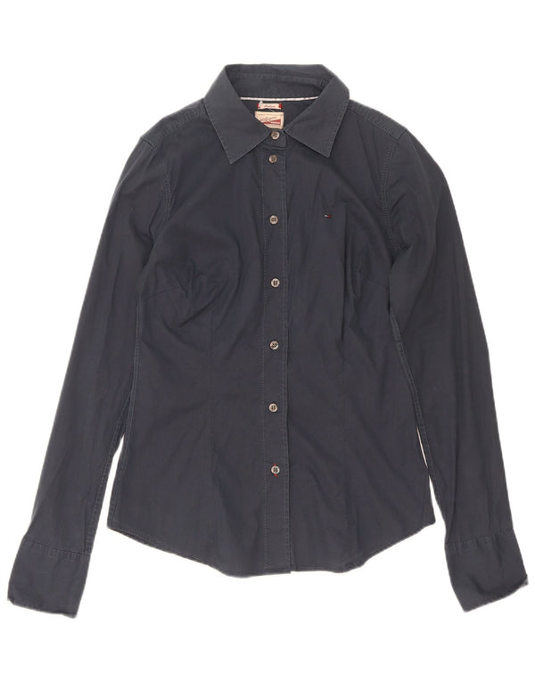 Camicia da donna Tommy Hilfiger UK 12 cotone blu navy medio